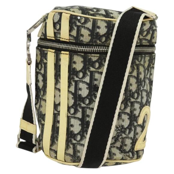 DIOR Trotter Canvas Shoulder Bag Black Silver - Picture 1 of 12